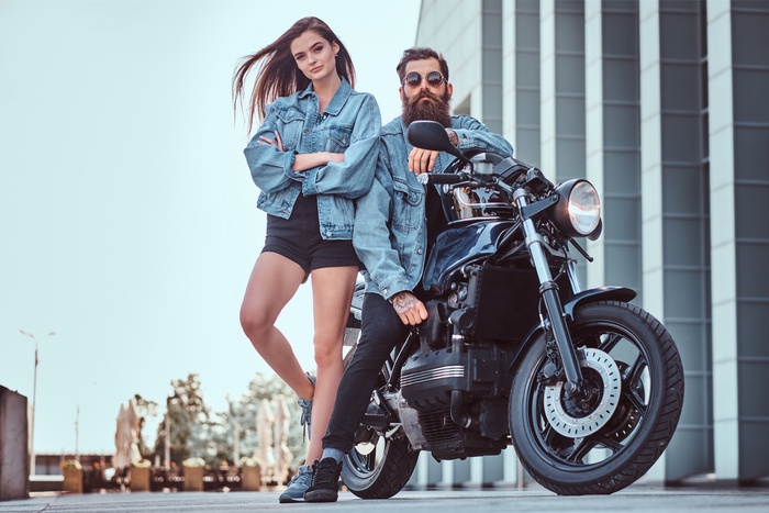biker couple