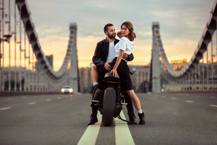 biker couple