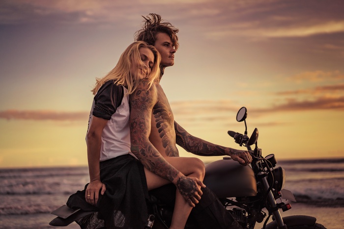 biker couple