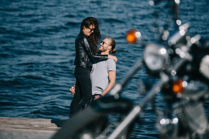 biker couple