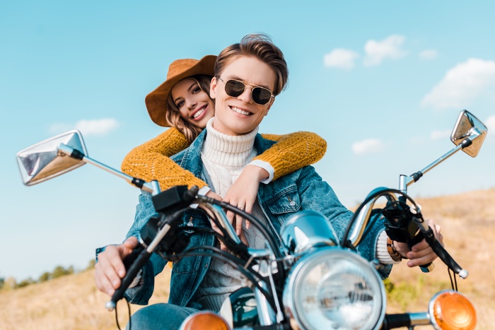 biker couple