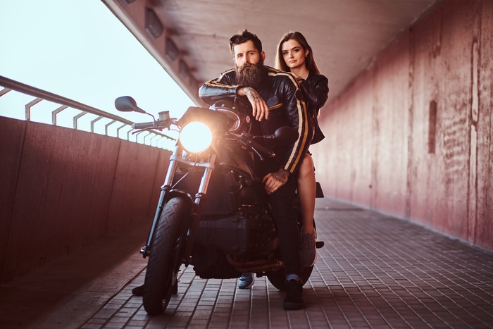 biker couple
