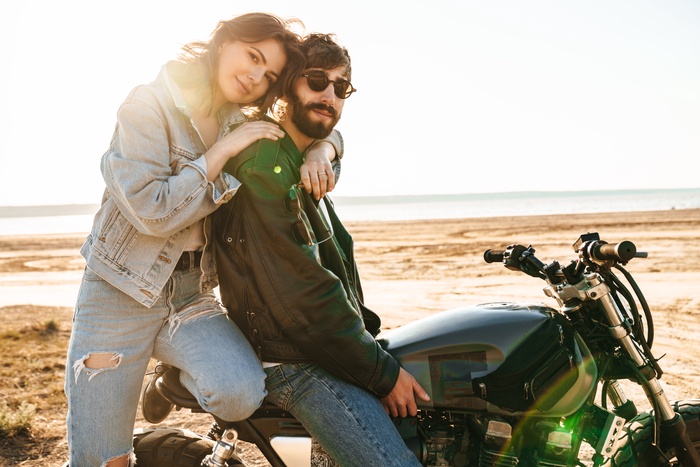biker couple