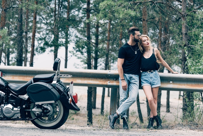biker couple