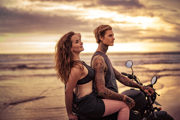 biker couple