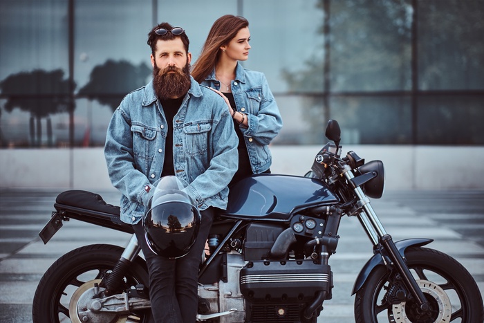 biker couple